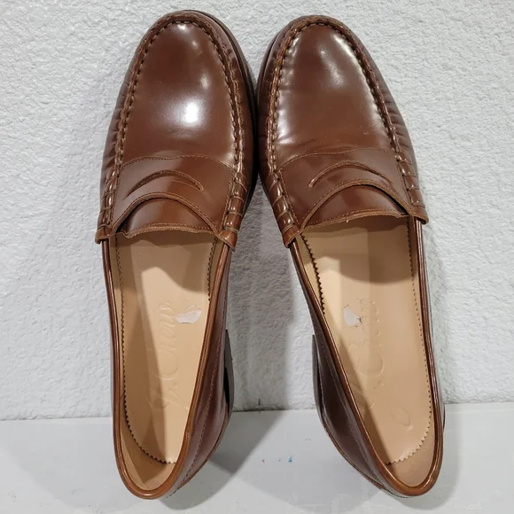 NWOT J. Crew Winona Brown Leather Loafers - Picture 3 of 8